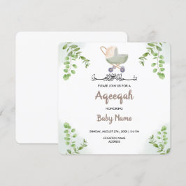 Instant Moderne Chic Aqeeqah Aqiqah Uitnodigingska Kaart