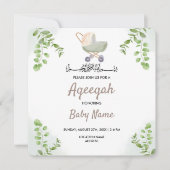 Instant Moderne Chic Aqeeqah Aqiqah Uitnodigingska Kaart (Voorkant)