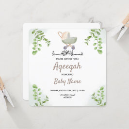 Instant Moderne Chic Aqeeqah Aqiqah Uitnodigingska Kaart