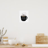 Instant Motivation – Cute Kawaii Coffee Cup Poster (Keuken)