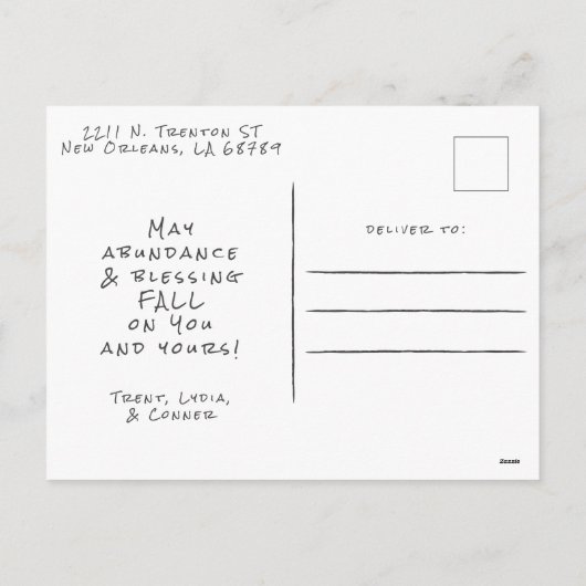  Instant Photo - Autumn Leaves Garland Herfst Feestdagenkaart (Achterkant)