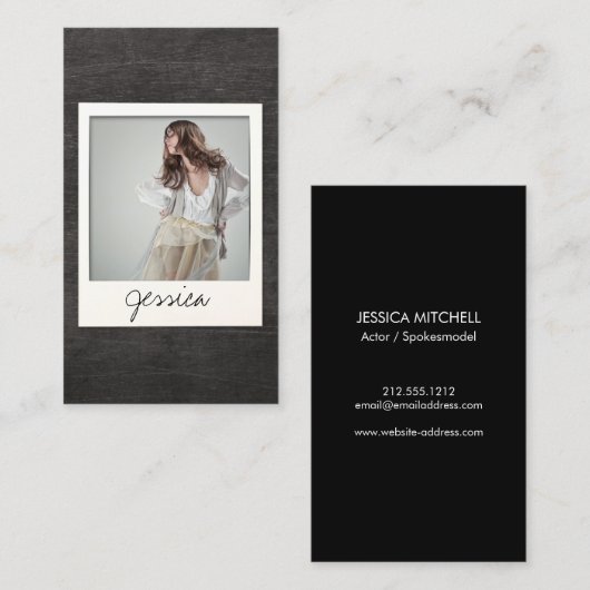 Instant Photo Card voor Acteurs, Bands Visitekaartje (Voorkant / Achterkant)