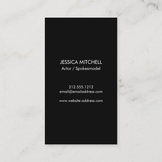 Instant Photo Card voor Acteurs, Bands Visitekaartje (Achterkant)