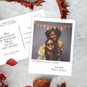  Instant Photo - Fall Leaves Garland Autumn Feestdagenkaart