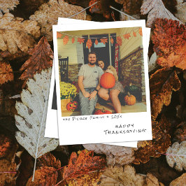 Instant Photo - Faux Folie Leaves Garland Feestdagenkaart