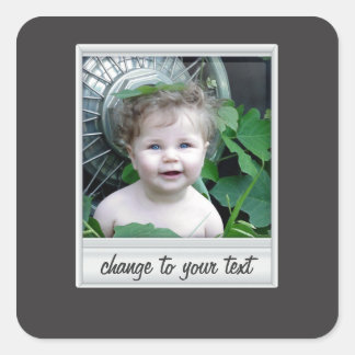 Instant Photo - Fotolijst - op zwart Vierkante Sticker