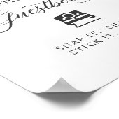 Instant Photo Guestbook Sign Dusty Blue Floral Poster (Hoek)