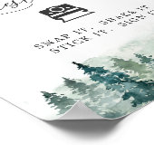 Instant Photo Guestbook Sign Forest Pine Trees Poster (Hoek)