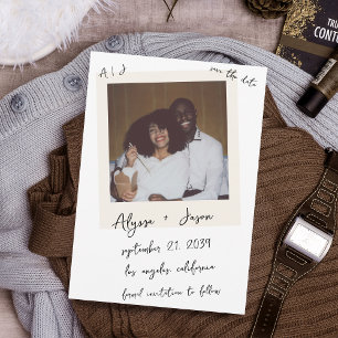  Instant Photo Handgeschreven Monogram Trouwen Save The Date