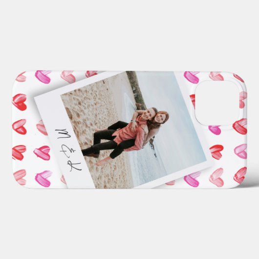 Instant Photo Hearts-monogram Case-Mate iPhone Case (Achterkant (horizontaal))