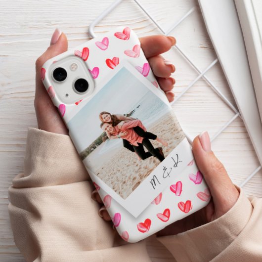Instant Photo Hearts-monogram Case-Mate iPhone Case