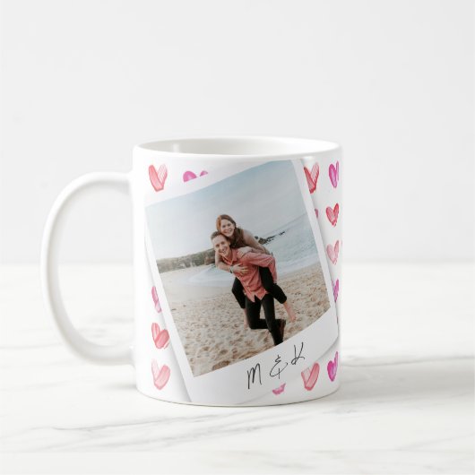 Instant Photo Hearts-monogram Koffiemok (Links)