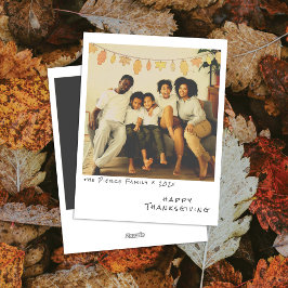 Instant Photo met Fall Leaves Garland Feestdagenkaart