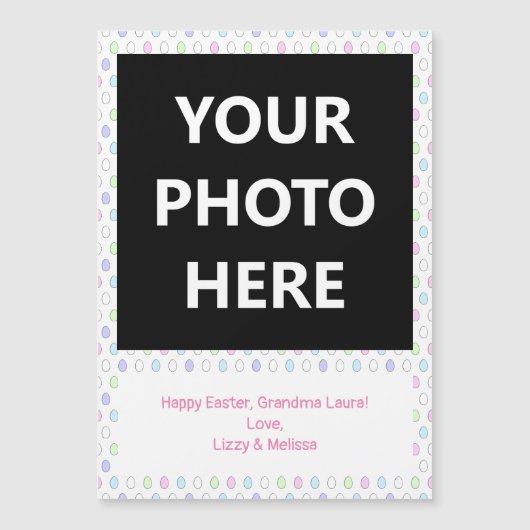 Instant Photo Retro Message Magnet | Paaseieren (Voorkant)