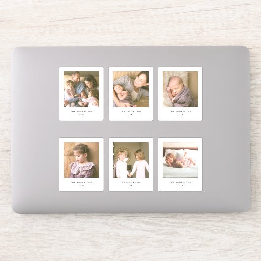 Instant Photo Style Square Multi Photo Sticker (Computer)