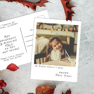  Instant Photo - w / Autumn Leaves Garland Feestdagenkaart