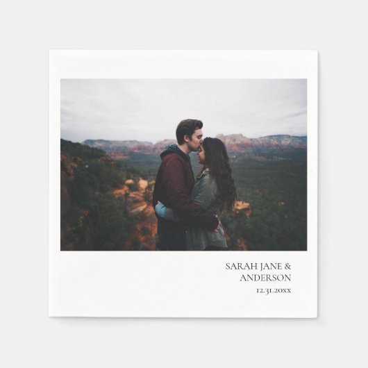 Instant Photo Wedding of Party Monogram Servet (Voorkant)