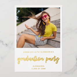 Instant Photo White 2 Graduation Party Folie Uitnodiging