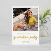 Instant Photo White 2 Graduation Party Folie Uitnodiging (Staand Voorkant)