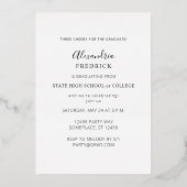 Instant Photo White 2 Graduation Party Folie Uitnodiging (Achterkant)