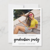 Instant Photo White 2 Graduation Party Kaart (Voorkant)
