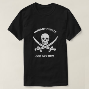 Instant Pirate Add Rum Basic Black T-shirt