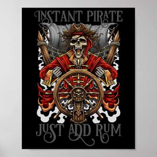 Instant Pirate Voeg Rum Halloween Cruise Pirat Poster (Voorkant)