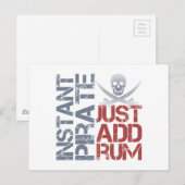 Instant Pirate voegt alleen Rum toe Briefkaart (Voorkant / Achterkant)