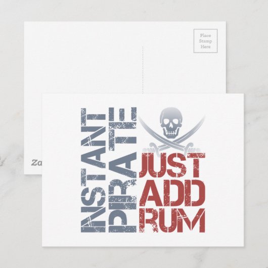 Instant Pirate voegt alleen Rum toe Briefkaart (Voorkant / Achterkant)