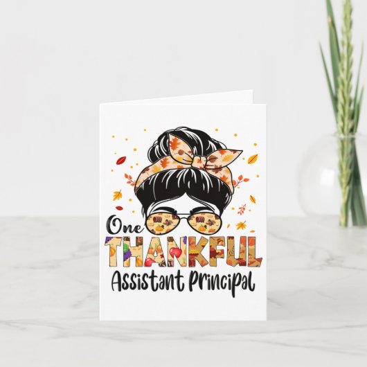 Instant Principal Een Dankbare Thanksgiving Herfst Kaart (Voorkant)