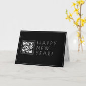 Instant QR-code maken | Stijlvol Gelukkig Nieuwjaa Kaart (Gele Bloem)