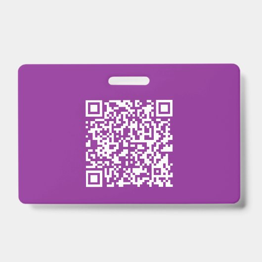 Instant QR-code met uw website-URL | Paars Badge (Voorzijde)