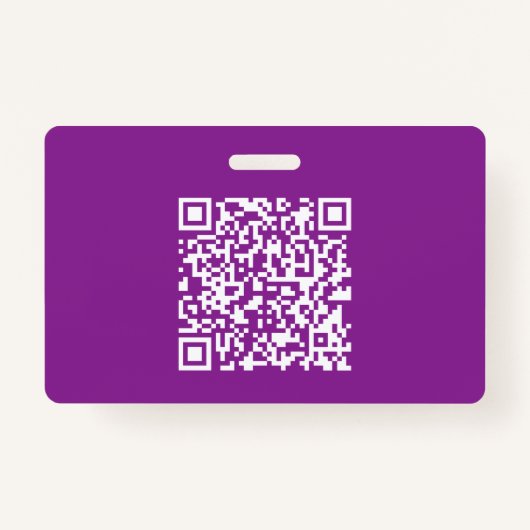 Instant QR-code met uw website-URL | Paars Badge (Voorkant)
