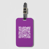 Instant QR-code met uw website-URL | Paars Bagagelabel (Voorkant (verticaal))