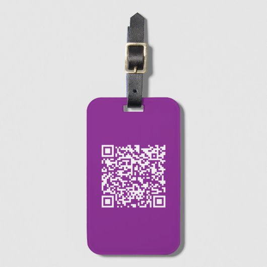 Instant QR-code met uw website-URL | Paars Bagagelabel (Voorkant (verticaal))