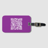 Instant QR-code met uw website-URL | Paars Bagagelabel (Voorkant (horizontaal))