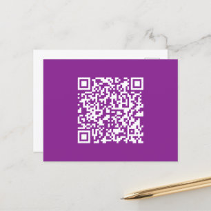 Instant QR-code met uw website-URL   Paars Briefkaart
