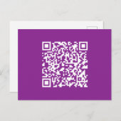 Instant QR-code met uw website-URL | Paars Briefkaart (Voorkant / Achterkant)