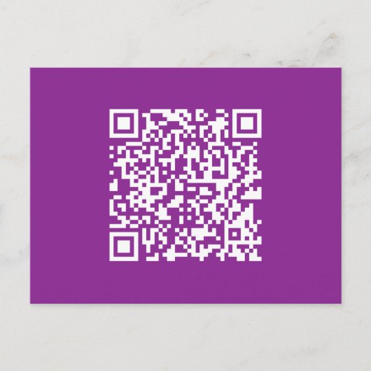Instant QR-code met uw website-URL | Paars Briefkaart (Voorkant)