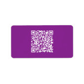 Instant QR-code met uw website-URL | Paars Etiket (Voorkant)