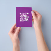 Instant QR-code met uw website-URL | Paars Flyer (Hand)
