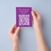 Instant QR-code met uw website-URL | Paars Flyer (Hand)