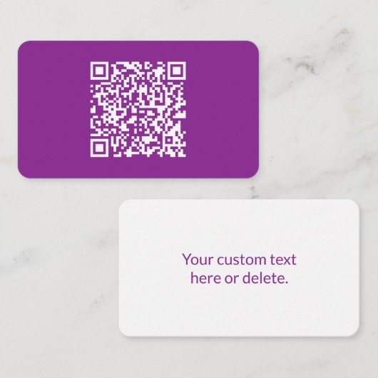 Instant QR-code met uw website-URL | Paars Informatiekaartje (Voorkant / Achterkant)