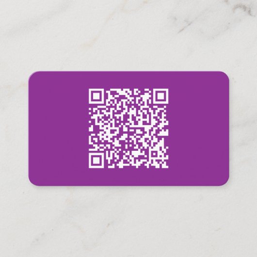 Instant QR-code met uw website-URL | Paars Informatiekaartje (Voorkant)