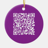 Instant QR-code met uw website-URL | Paars Keramisch Ornament (Voorkant)