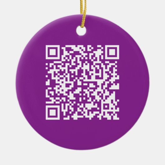Instant QR-code met uw website-URL | Paars Keramisch Ornament (Voorkant)