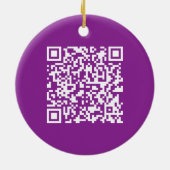 Instant QR-code met uw website-URL | Paars Keramisch Ornament (Achterkant)