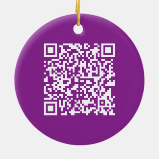 Instant QR-code met uw website-URL | Paars Keramisch Ornament (Achterkant)