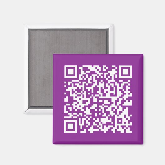 Instant QR-code met uw website-URL | Paars Magneet (Voorkant / Achterkant)