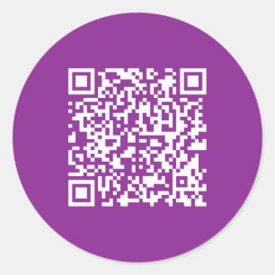 Instant QR-code met uw website-URL   Paars Ronde Sticker